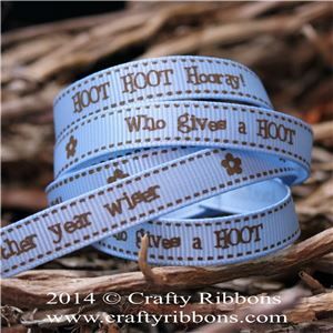Spring Owl Ribbon - Who gives a HOOT Blue